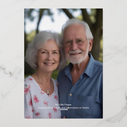 60e bruiloft Jubileum Uitnodigingen Emerald Green (Achterkant)