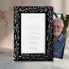 60e bruiloft Jubileum Uitnodigingen Zwart