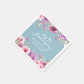 60e bruiloft Jubileum Waterverf Rozen Bloemen Servet (Hoek)