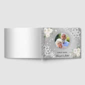 60e bruiloft Jubileum zilveren foto kant bloemen Gastenboek (Volledig)