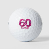 60e cadeau voor dochter - roze nummer bal (Voorkant)