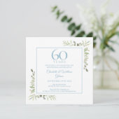 60e diamanten bruiloft aquarel gebladerte kaart (Staand voorkant)