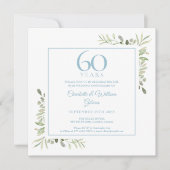 60e diamanten bruiloft aquarel gebladerte kaart (Voorkant)