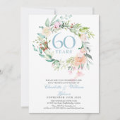 60e diamanten bruiloft bloemen 2 foto kaart (Voorkant)