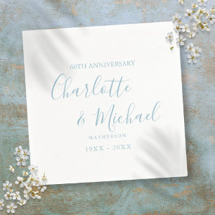 60e diamanten bruiloft Elegant Script Servet