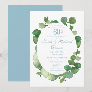 60e diamanten bruiloft Eucalyptus Kaart
