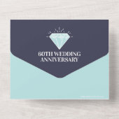 60e diamanten bruiloft feest gemstone all in one uitnodiging (Achterkant)