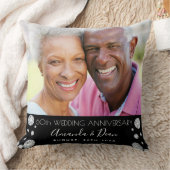 60e diamanten bruiloft foto zwart kussen (Deken)