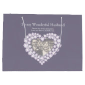 60e diamanten bruiloft fotocadeau tas voor bruilof large cadeautasje (Achterkant)