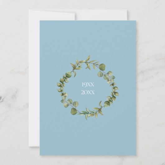 60e Diamanten Bruiloft Groene Bloemenslingers Kaart (Achterkant)