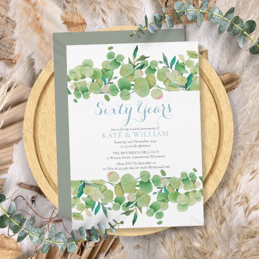 60e Diamanten Bruiloft Groene Decoratie Kaart