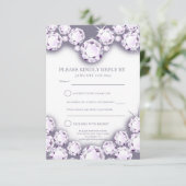 60e diamanten bruiloft hartslagkaart RSVP kaartje (Staand voorkant)