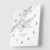 60e Diamanten Bruiloft Herinneringsteken Vierkante Klok (Hoek)