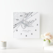 60e Diamanten Bruiloft Herinneringsteken Vierkante Klok (Huis)