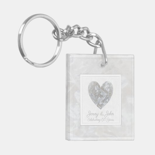 60e diamanten bruiloft huwelijksdag sleutelhanger (Voorkant Links)