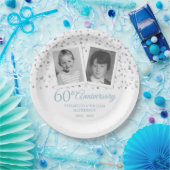 60e Diamanten Bruiloft Jubileum Foto's uit Kindert Papieren Bordje (Feest)
