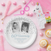 60e Diamanten Bruiloft Jubileum Foto's uit Kindert Papieren Bordje (Feest)