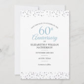 60e Diamanten Bruiloft Jubileum Harten Confetti Save The Date (Voorkant)