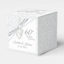 60e Diamanten Bruiloft Jubileum op Wit Bedankdoosjes