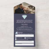 60e diamanten bruiloft juweel all in one uitnodiging (Binnen)