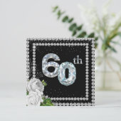 60e diamanten bruiloft kaart (Staand voorkant)