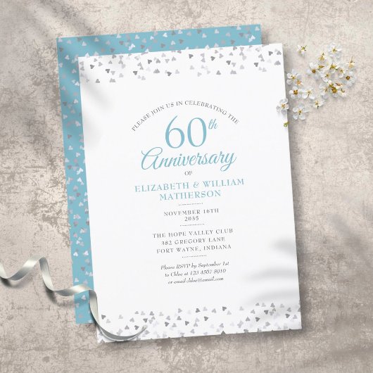 60e diamanten bruiloft liefdeshartjes kaart
