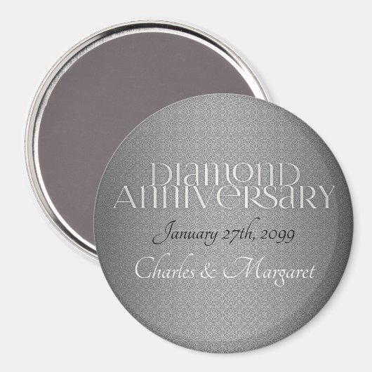 60e diamanten bruiloft magneet (Voorkant / Achterkant)