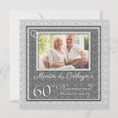 60e diamanten bruiloft met fotofeest kaart (Voorkant)
