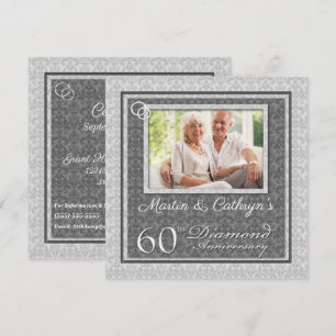 60e diamanten bruiloft met fotofeest kaart