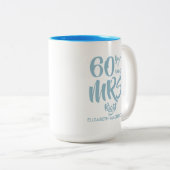 60e diamanten bruiloft 'Mrs Right Fun'  Tweekleurige Koffiemok (Voorkant rechts)