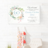 60e diamanten bruiloft rozen welkom spandoek (Insitu)