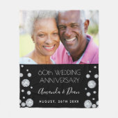 60e diamanten bruiloft speciale foto op huwelijksr fleece deken (Voorkant)