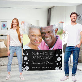 60e diamanten bruiloft speciale foto op huwelijksr fleece deken