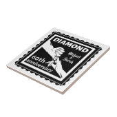 60e diamanten bruiloft traditionele trouwdag tegeltje (Zijkant)