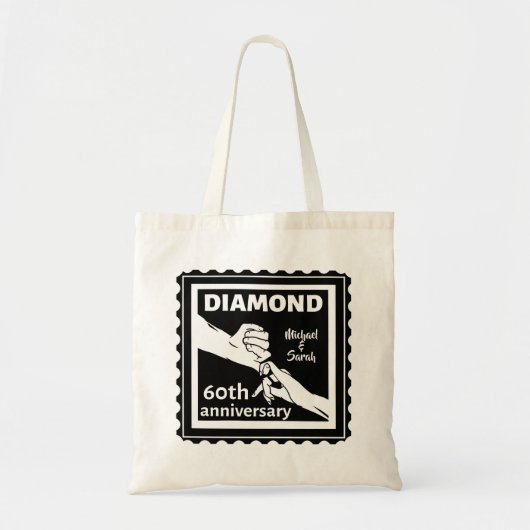60e diamanten bruiloft traditionele trouwdag tote bag (Voorkant)