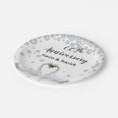 60e diamanten bruiloft trouwdag met witte zwanen papieren bordje (Gekanteld)