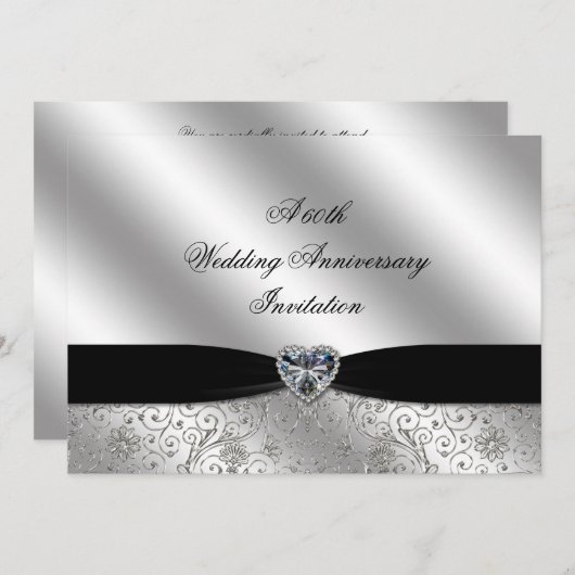 60e Diamanten Bruiloft Uitnodiging 7x5 (Voorkant / Achterkant)