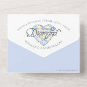 60e diamanten bruiloft waterverf all in one uitnodiging (Achterkant)