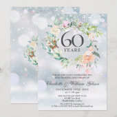 60e diamanten bruiloft Winter bloemstuk Kaart (Voorkant / Achterkant)
