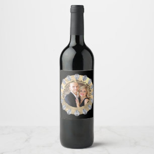 60e Diamanten Bruiloftjubileum FOTO Personaliseer Wijn Etiket