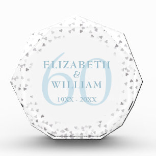 60e Diamanten Bruiloftsjubileum Hartjes Confetti Fotoblokken
