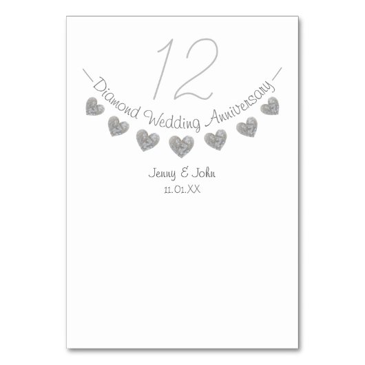 60e diamanten hart bruiloft jubileum kaart (Voorkant)