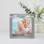60e diamanten huwelijksjubileum aangepaste foto-fe kaart (Staand voorkant)