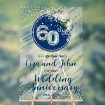 60e Diamanten Huwelijksjubileum Acrylaat Bord