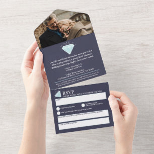 60e diamanten huwelijksjubileum feest edelsteen all in one uitnodiging