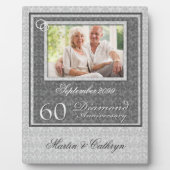 60e Diamanten Huwelijksjubileum Foto Namen en Datu Fotoplaat (Voorkant)