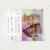 60e diamanten huwelijksjubileum foto wit wandkleed (Voorkant (horizontaal))