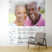 60e diamanten huwelijksjubileum foto wit wandkleed (In situ)