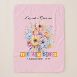 60e diamanten huwelijksjubileum gerbera bloemen ro sherpa deken