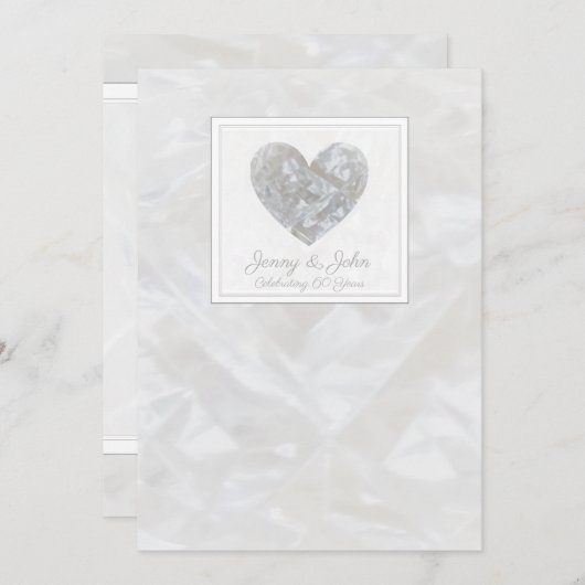 60e diamanten huwelijksjubileum hart uitnodiging (Voorkant / Achterkant)